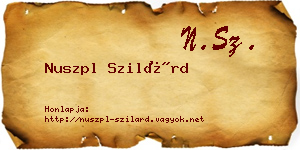 Nuszpl Szilárd névjegykártya